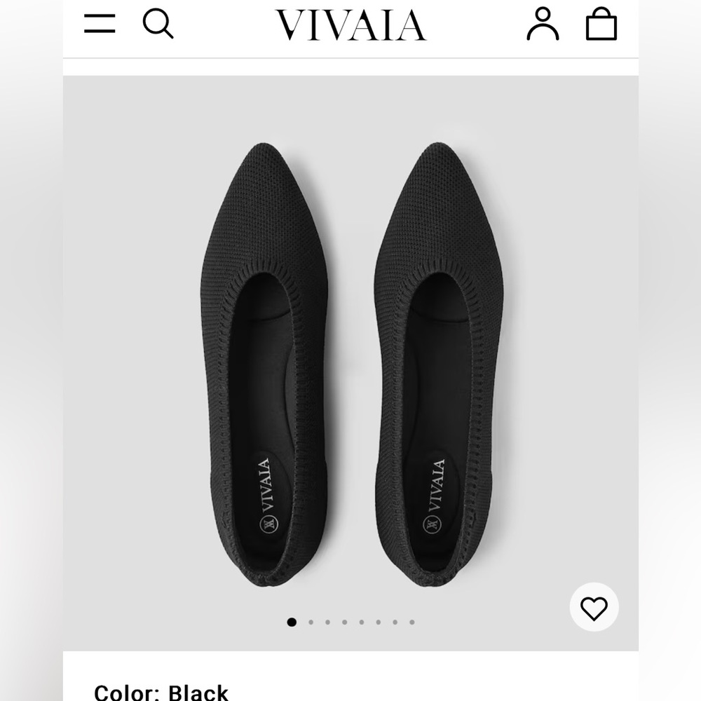 Vivaia Black Pointed Flats